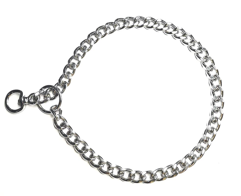 RvPaws Metal Heavy Duty Diamond Cut Chrome Plated Dog Choke Chain Training  Collar With Swivel(Medium, 24 Inch)