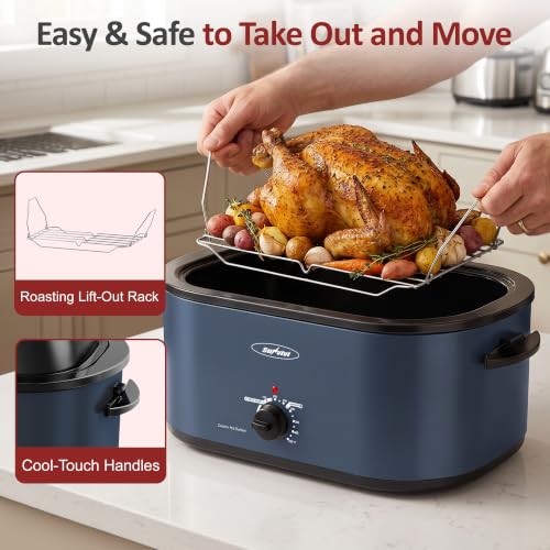 Image of Sunvivi 30QT Roaster Oven for Large Whole Turkey, Countertop Roaster Cooker