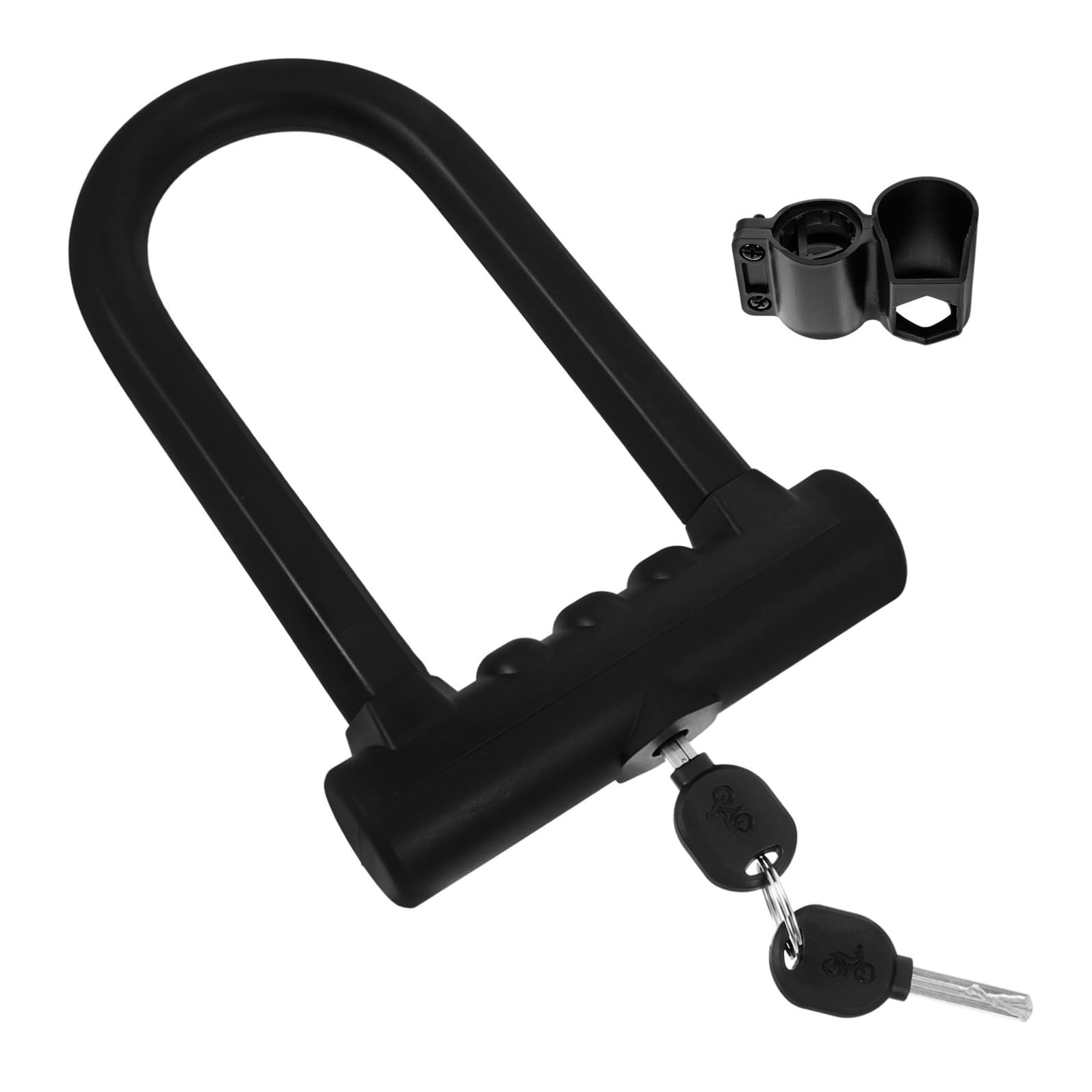 Tofficu Lucchetto per Biciclette a Forma di U in Silicone e Ferro, Antifurto Resistente e Antitaglio, per Bici e Scooter, Protezione Sicura e Robusta