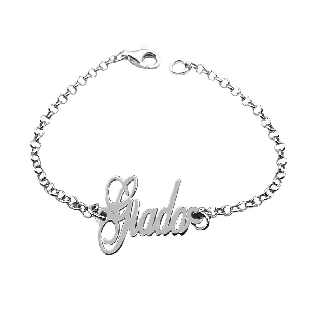 Bracciale con Nome Personalizzato Argento 925 Donna Personalizzabile Tutti i nomi Disponibili Made in Italy