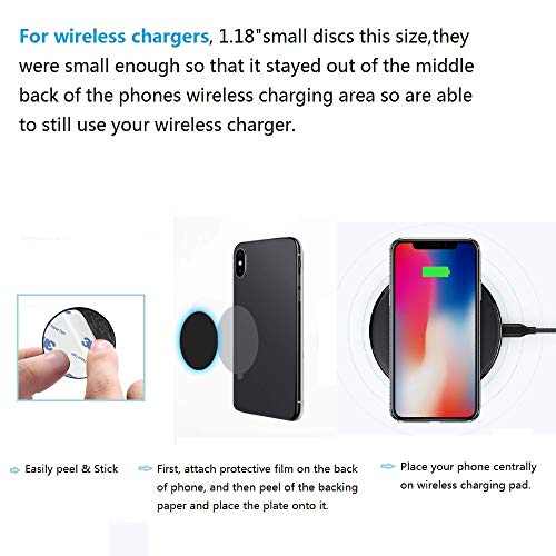 Ozgoe Happy Bell (12 Pack) Mini Mount Metal Plate With Adhesive For Collapsible Grip & Magnetic Phone Car Mount Holder Cradle (Compatible With Magnetic Mounts),Black #TOP5