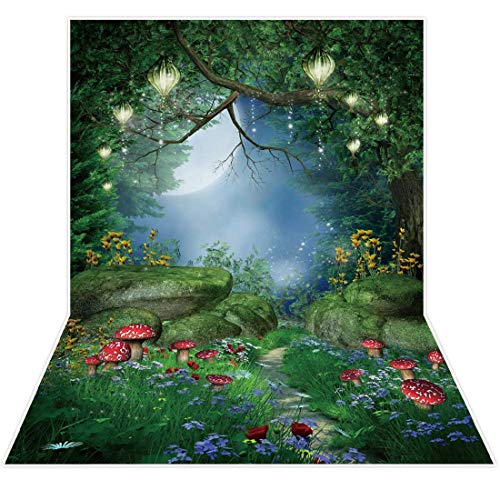 Allenjoy Spring Enchanted Fairytale Forest Backdrop Easter Mushroom Wonderland Baby Shower Kids Girls