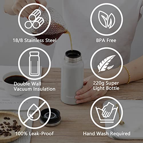 14Oz Travel Mug Stainless Steel Travel Coffee Mug Insulated Vacuum Double Wall Coffee Thermos For Man & Women, Cold & Hot Beverages Cedar Light Grey #TOP2