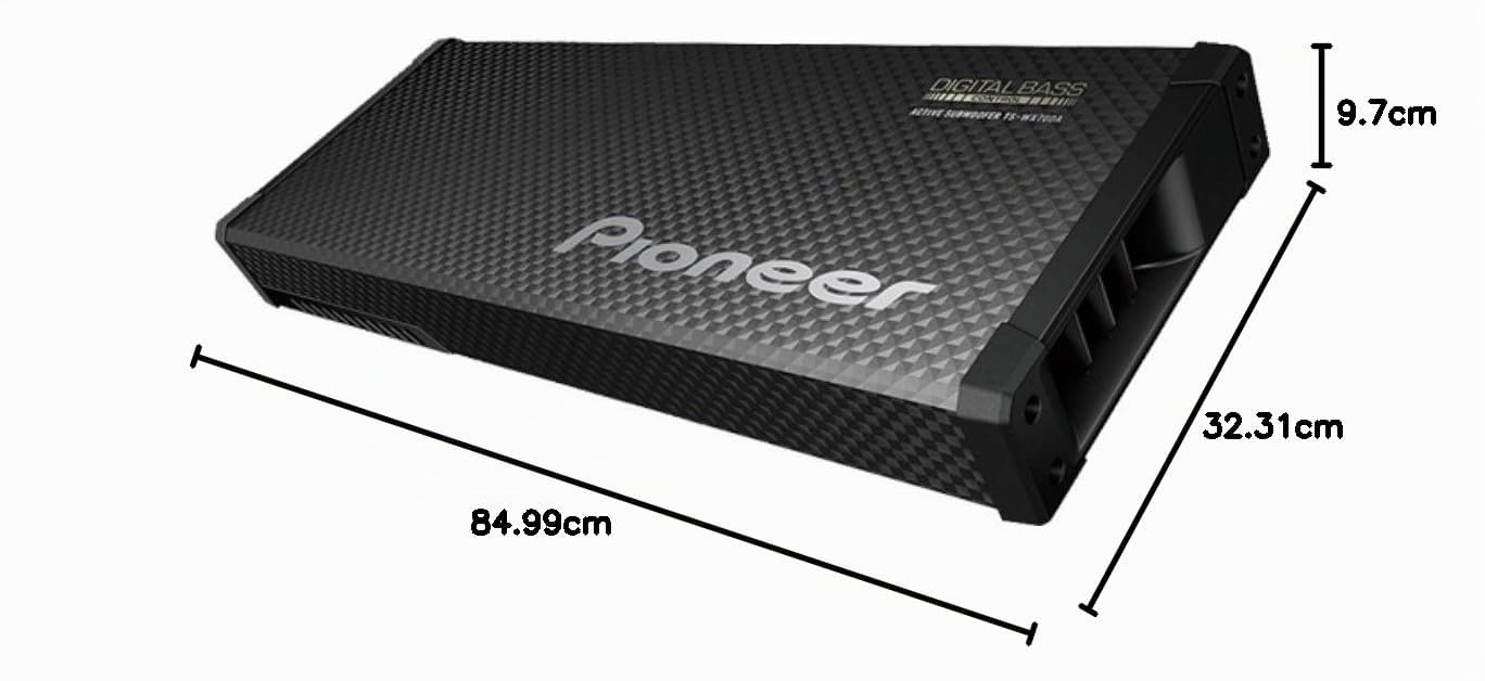 PIONEER TS-WX70DA Subwoofer attivo di classe D con controllo digitale dei bassi per bassi profondi e dinamici (200 W), DIGITAL BASS CONTROL, nero, subwoofer 2 x16 cm