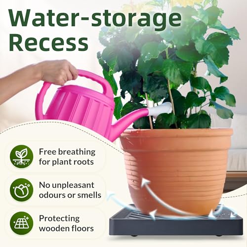 Redhugo CADDY-ZFX-0201-GY-253MM-2P 2Pcs Square Plant Caddy thumb #5