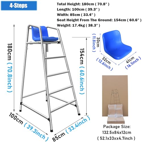 Silla Salvavidas para Piscina de Acero Inoxidable 1.8m miniatura 3