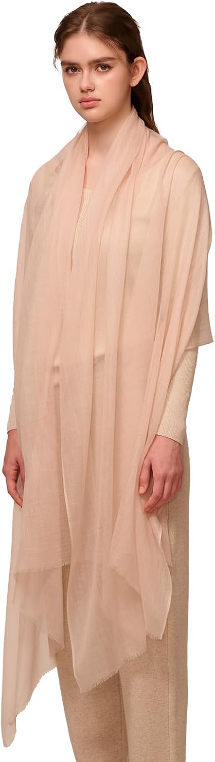 Luxury 100% Cashmere Shawl Wraps for Women, 91''x40'' Featherlight Pashmina Scarf, Travel Wrap for All Seasons - Image 2