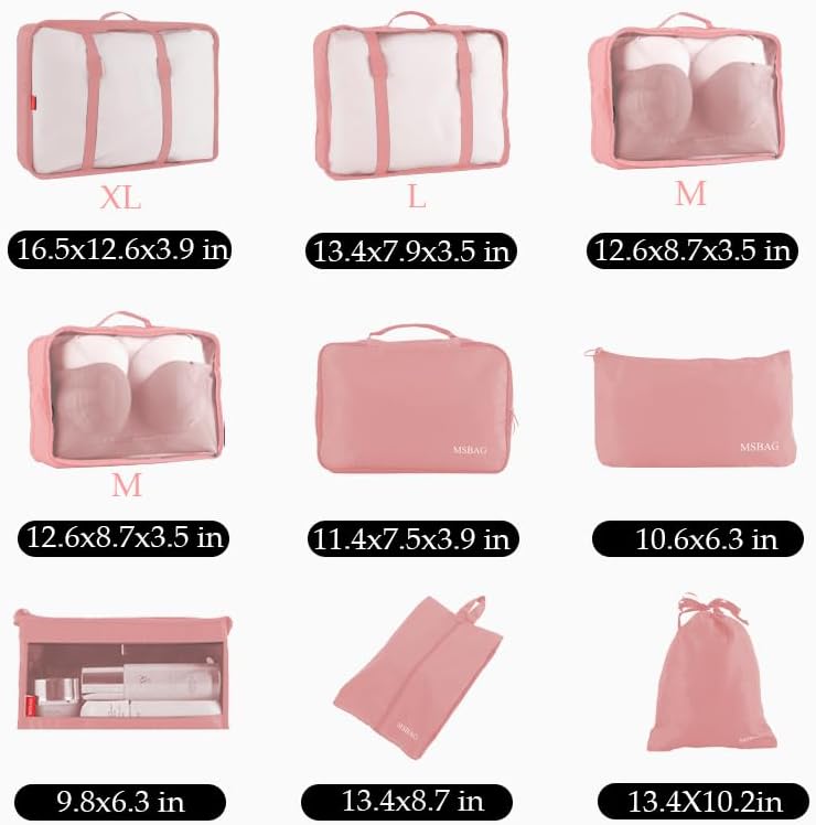 Miniatura 6 de Cubos de embalaje de compresión para viajes, artículos esenciales ligeros de viaje para vacaciones, accesorios de viaje para maleta, organizador de