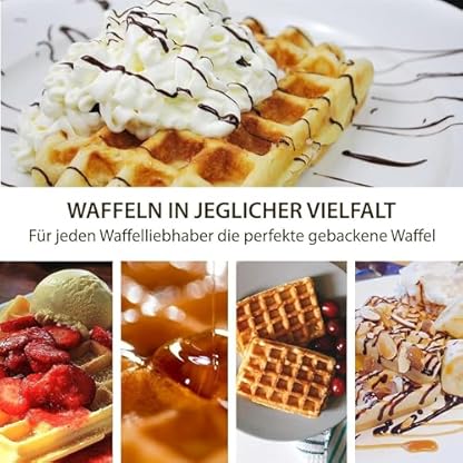 Syntrox Waffeleisen für Belgische Waffeln Groß Susto, Antihaftbeschichtet, 2000 Watt, mit Verriegelungssystem, 4 Waffelplatten, Keramik, Einfache Handhabung – Bild 5