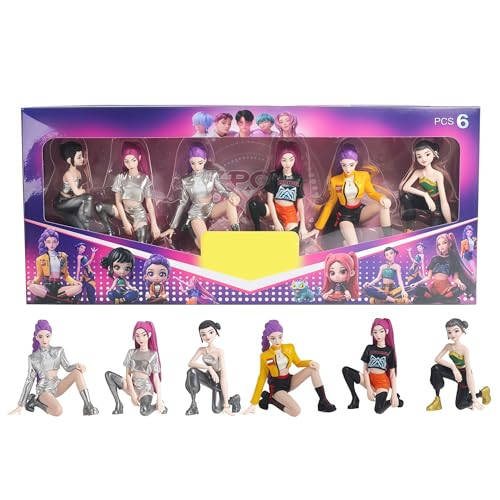 KDWER 6Pcs Cartoon Figurines Collectable Figure Holiday Creative Gift Birthday Decorations Room Decor