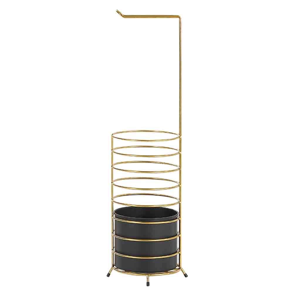 FCXWEVR Wrought Iron Umbrella Stand with Separate Storage Bucket Waterproof and Rustproof 29.5X49.5X100Cm