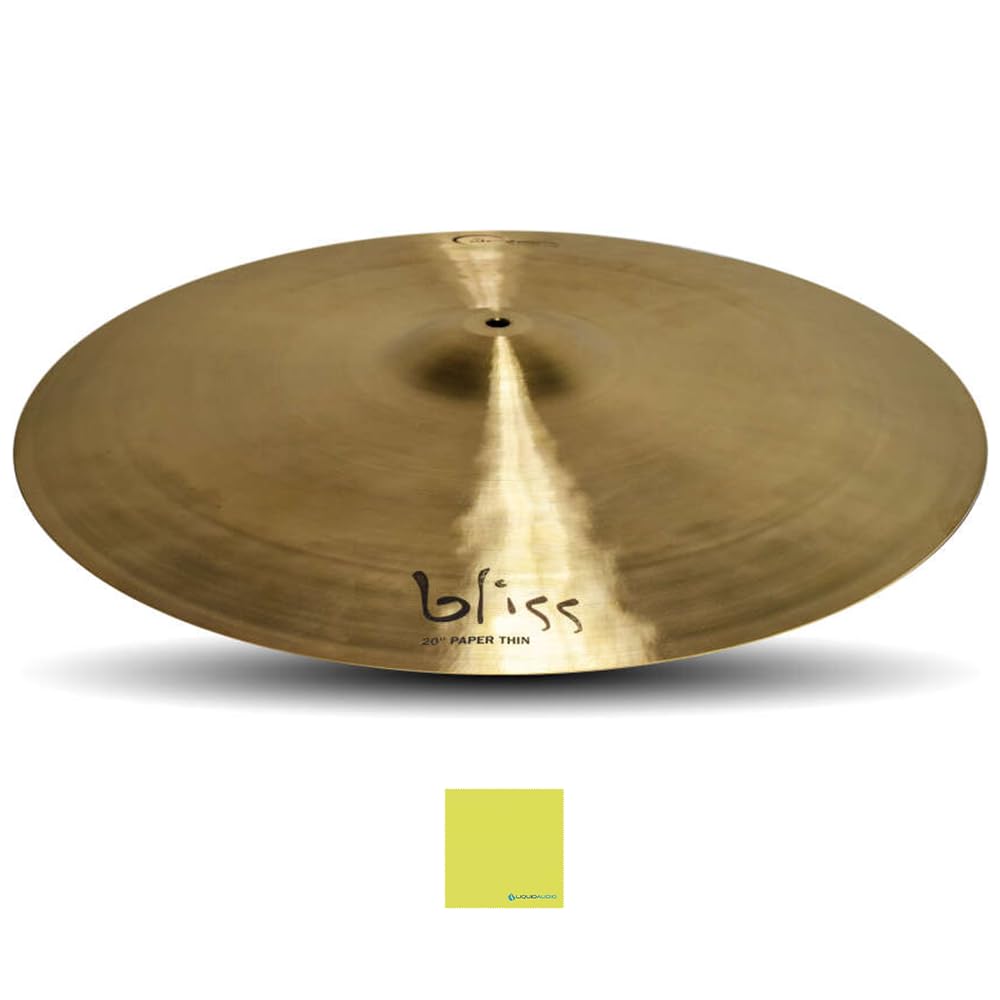 Dream Cymbals and Gongs Bliss Series 20 Inch Paper Thin Cymbals (BPT20) Bundle with Liquid Audio Instrument Polishing Cloth - Dream Cymbals Bliss Series