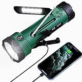 PPLEE Solar Hand Crank NOAA/AM/FM Weather Radio with 5 LED Flashlight, Reading Lamp & USB Phone Charger - Portable Emergency Radio for Camping, Power Outages, Battery Powered Radio