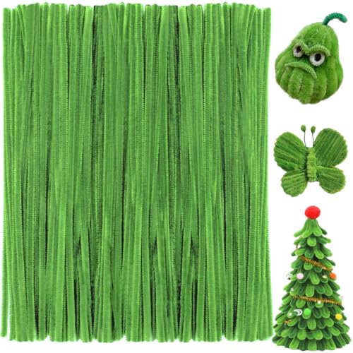 Image of Praisebank Army Green Pipe Cleaners for Crafts (200pcs), Chenille Stems for DIY Projecets, Arts & Crafts Supplies for Festival Party Decorations