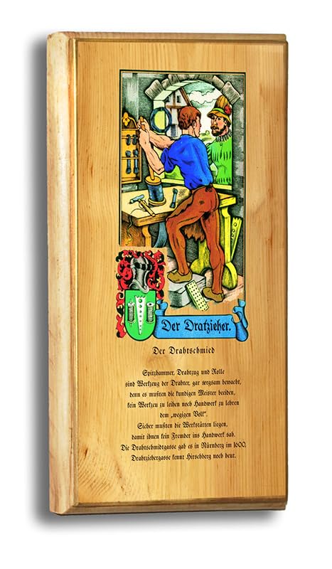 Biller AntikDer Drahtschmied Wiresmith Pine Wood Arve Nostalgic Sign Staendebilder 055