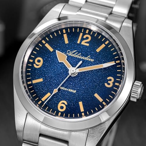 Image of ADDIESDIVE Quartz Watch for Men 36 MM Small Dial Analog Waterproof 100 M | Conves Crystal VH Sweep Second Movement Simple Male Watches Stainless Steel