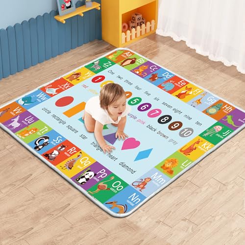 Image of Baby Play Mat, 1-Inch Thick Foam 50" X 50" Playpen Mat,Waterproof & Non - Slip Playmat for Baby Play on Floor, Wipe - Clean, Ideal for Infants, Toddlers & Kids' Crawling and Tummy Time(Alphabet)