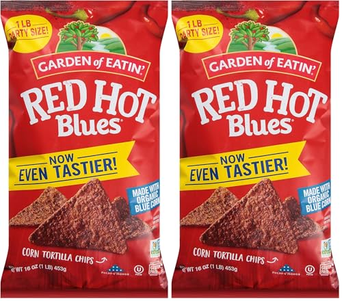 Garden of Eatin' Red Hot Blues Corn Tortilla Chips, 16 Oz (Pack of 2)