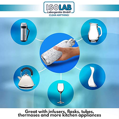 Isolab Usa - 6 Pieces Premium Cleaning Brush Set, Laboratory Cleaning, Bottle Cleaner, Sponge Tip And Straw Brush, Test Tube, Sinks, Drains, Pipes, Flask Cleaner #TOP5