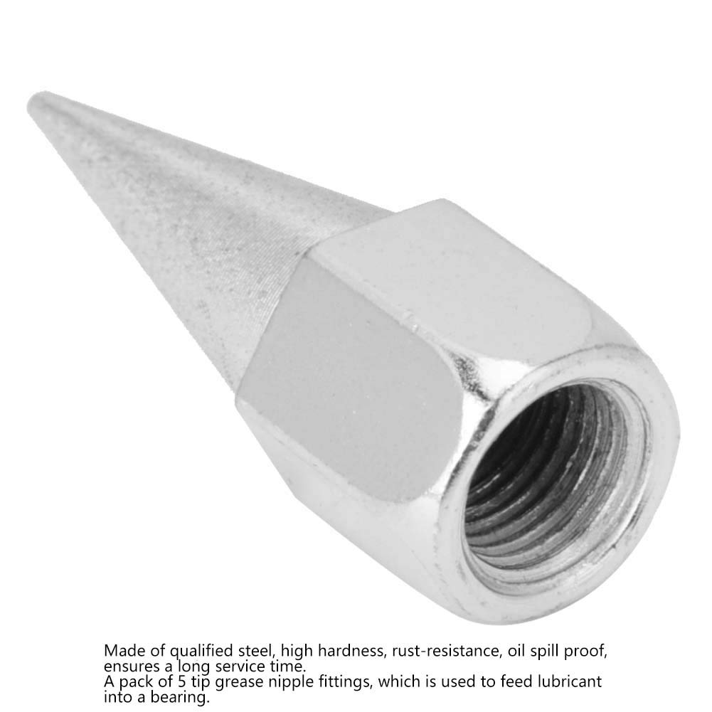 Grease Nipple Fitting,Grease Gun Lubrication Accessories Grease Tip Grease Gun Nozzle Fitting Copper Grease Gun ExplosionProof Grease Nozzle Grease Gun Head Butter Mouth Pointed