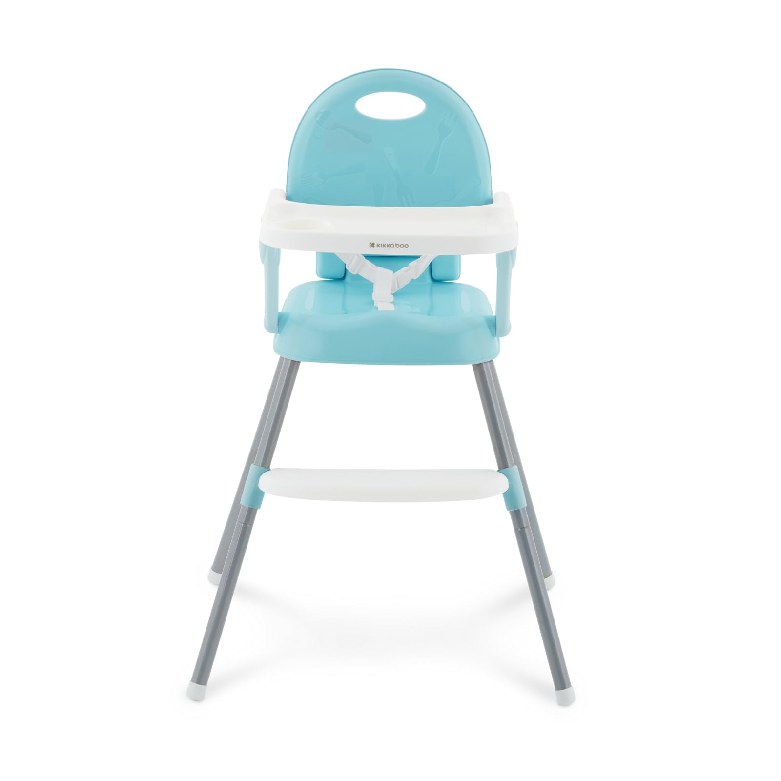 KikkaBoo SPOONY Trona Bebé 3 en 1, Silla Alta hasta 36 Meses, Trona Evolutiva, Asiento Elevador, Silla Baja, Plegable, Bandeja Extraíble, Azul