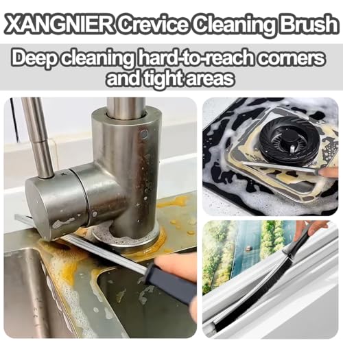 XANGNIER Hard Bristle Crevice Cleaning Brush,Multifunctional Gap Scrub Brush,Home Essentials,Bathroom Cleaner Tools for Household Use,Window,Toilet,Grout,Car,Kitchen Cleaning Brushes Gadgets,3 Pcs - Image 3