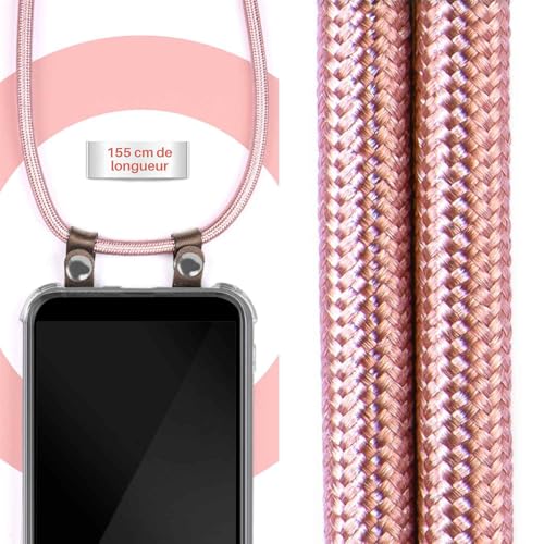 Coque Apple iPhone 13 mini avec cordon réglable or rose moex - 3