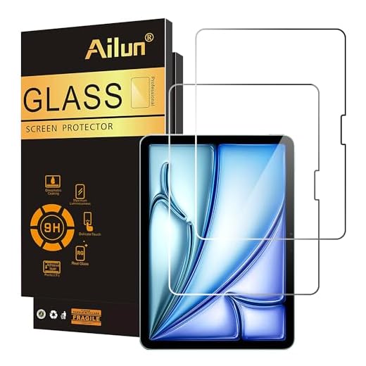 Ailun Screen Protector for iPad Air 11 Inch 2025/2024 [7th/6th Generation, M3/M2], iPad Pro 11 Inch 2024 5th Generation Tempered Glass [Face ID & Apple Pencil Compatible] Case Friendly[2 Pack]