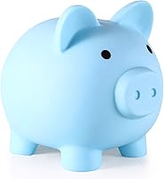 Unbreakable Piggy Bank for Kids - Durable Plastic Coin Bank, Medium Size Savings Jar for Boys & Girls, Ideal Birthday Easter Christmas Gift (Blue)