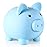 PJDRLLC Piggy Bank, Unbreakable Plastic Money Bank, Coin Bank for Girls and Boys, Medium Size Piggy Banks, Practical Gifts for Birthday, Easter, Christmas (Blue)