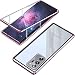 Produktbild Hülle für Samsung Galaxy Note 20 Ultra,Magnetische Adsorption Metallrahmen,360 Grad Full Body Handyhülle, Hinten Gehärtetes Glas Schutzhülle Einteiliges Ultra Dünn Flip Transparente Cover,Pink