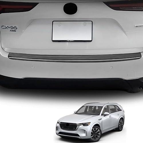 Miniatura 3 de GZBFTDH Protectores de parachoques trasero, para Mazda CX90 2024, accesorios para el umbral de la puerta del maletero de acero inoxidable (negro