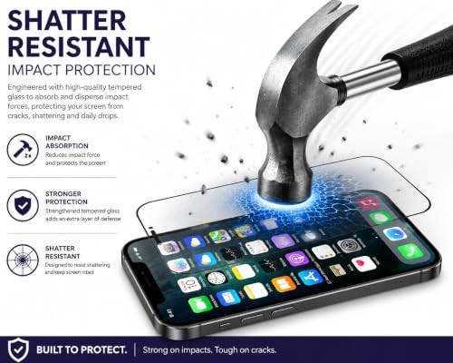 Image of Tempered glass for iPhone 11 Pro /X /XS (5.8 Inch), 9H Hardness, Full HD Clear, Bubble Free, Anti Scratch, Case Friendly, Ultra Thin, Touch Sensitive, Screen Protector Full HD Quality, Edge to Edge Coverage, Easy Installation (iPhone 11 Pro /X /XS), Pack Of 1