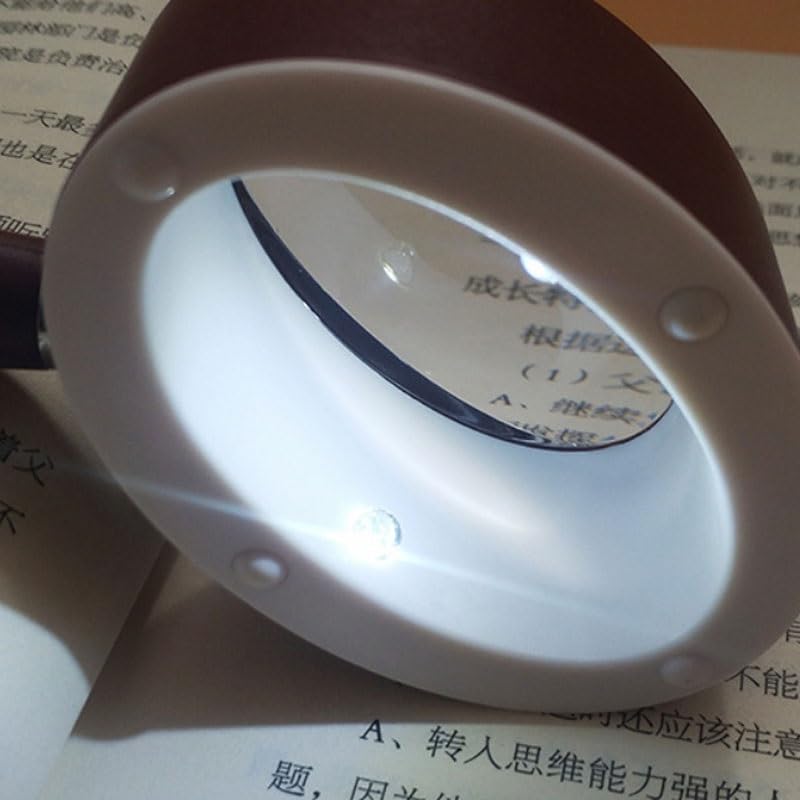 Lente d'ingrandimento portatile da lettura 6.5x con lente d'ingrandimento a LED