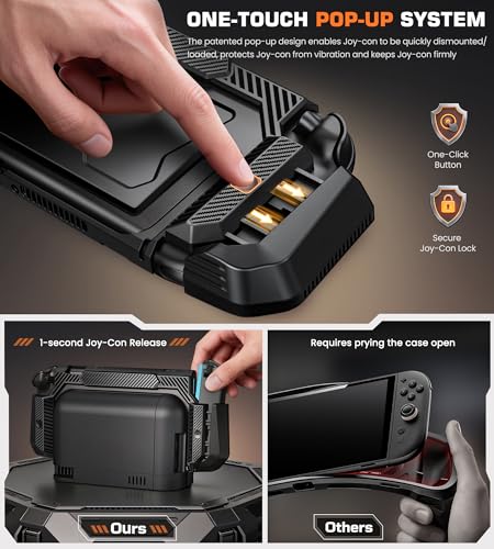 Image of NinABXY Dockable Case for Nintendo Switch 2,[Exclusive Pop-up Joy-Con Quick Release][Military-Grade Protection][Stand Compatible] Switch 2 Protective Case with Ergonomic Grip, Hard PC Shell for Switch 2