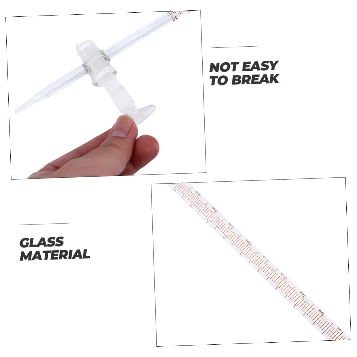 Veemoon 10 Ml Borosilikat Bürette Mit Glashahn Und Standardskala - Chemisches Titrationsrohr Für Laboranwendungen Und Schulbedarf - Ideal Für Experimente in Der Realschule