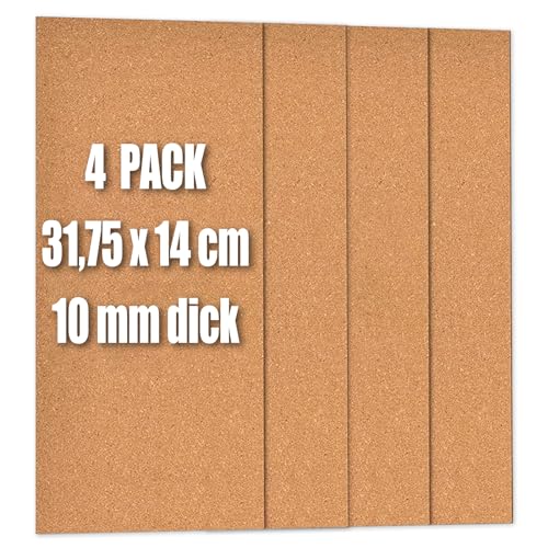 Confezione da 8 piccole strisce di sughero per bacheche in sughero, per pareti, bacheca adesiva per aule, promemoria, ufficio, casa, cucina, scrivania, 36 x 2,5 cm-10 mm di spessore, UK