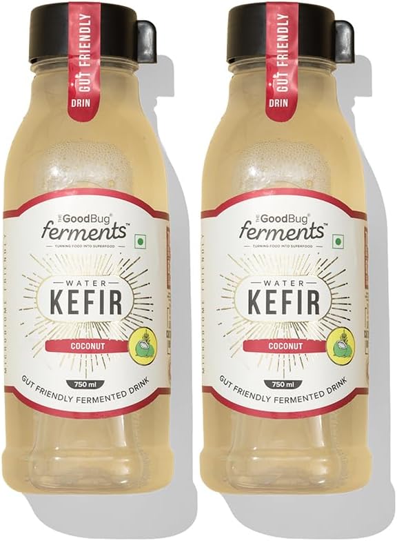 The Good Bug Water Kefir Fermented Probiotic Beverage Liquid| Coconut Water|1 Bn. Cfu Live Cultures|Gut Friendly|Anti-Inflammatory|Rich In Antioxidants|Pack Of 2