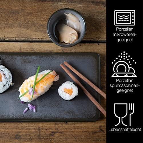 Moritz & Moritz Zestaw naczyń do sushi dla 2 osób, 10 części, zestaw do serwowania sushi, 2 talerze, miseczki do sosów, pałeczki