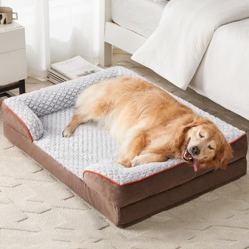 LEXTRO Orthopedic Dog Bed for Large Dogs, Egg Crate Foam Bed for Large Dogs, Equipped with Removable Waterproof Pillow Cover and Anti-Slip Bottom, Pet Bed - image 7