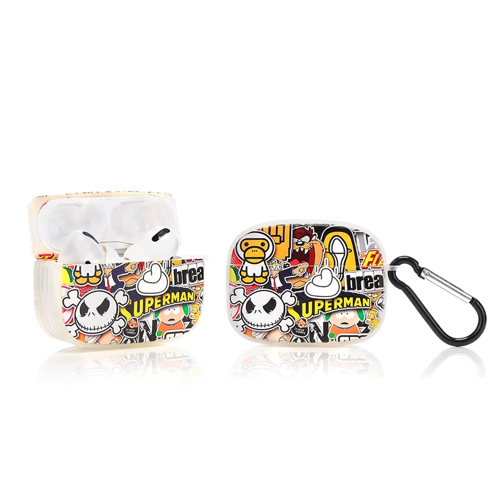 TAOCHENCartoon Silicone Case Compatible with AirPods Pro - Soft Shockproof Protective Cover [Art Cartoon Series] (Cartoon Family)