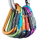 SUNREEK Aluminum D-ring Key Chain Clip Carabiner - Random Color(10 pcs)