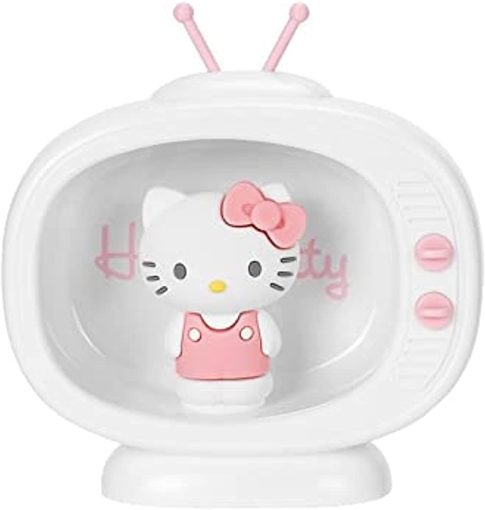 Cute Night Light, Kitty My Melody Cinnamoroll LED Mini TV Model Night Lamp, Portable Bedroom Bedside Bed Lamp Gifts for Women Teenage Teen Girls Boys (Hello Kitty)