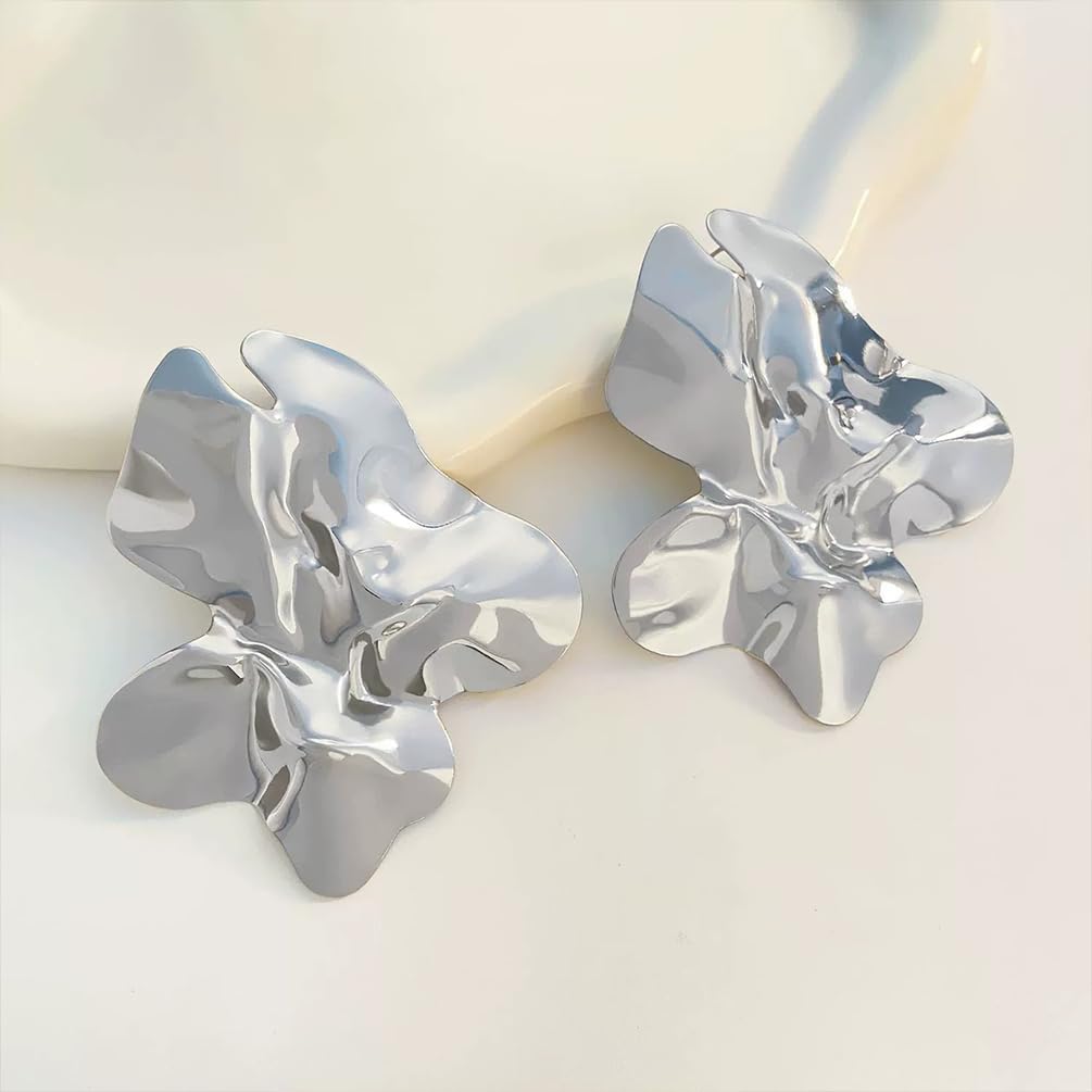 Punk Chunky Gold Silver Large Earring Statement Choker Necklace for Women Trendy Hip Hop Big Irregular Geometric Liquid Metal Collar Jewelry Accessory - Image 6