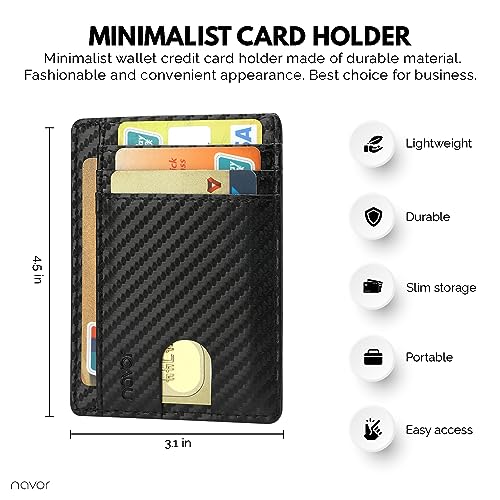 navor Slim Wallets for Men & Women - RFID Blocking Front Pocket Bifold Wallet with Photo & ID Holder - Premium Money Clip Mens Wallet - Minimalist Credit Card Holder2