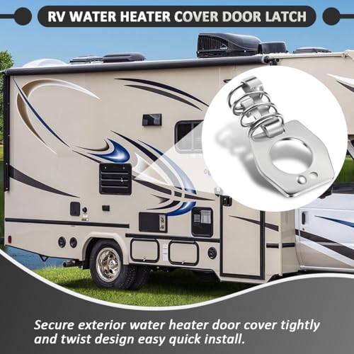 Image of 4pcs RV Water Heater Cam Lock Door Latch Fastener Stainless Steel for RV, Camper, Travel Trailer, Motorhome Hot Water Heater Cover Twist Metal Cam Lock Water Heater Door Latch Replacement