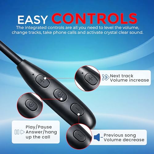 Image of MAK Premium Wireless Neckband Earphones with 12mm Bass Driver, Magnetic Eartips, Fast Type-C Charging, Lightweight & Comfortable Secure Fit Bluetooth Earbuds in Black.