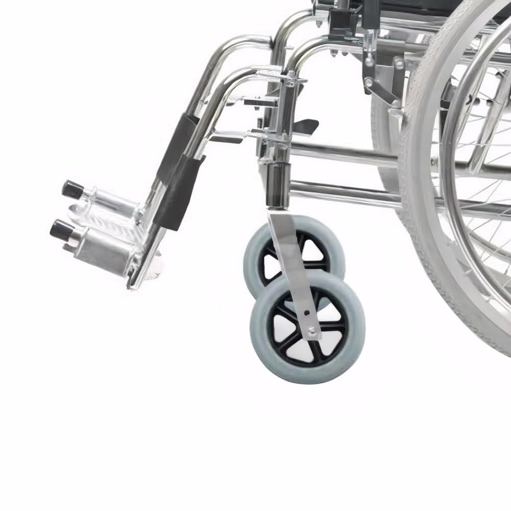 2Pcs 6 Inch Front Wheelchair Wheel for Walkers - Solid Tyre, for Manual Wheelchair Replacement