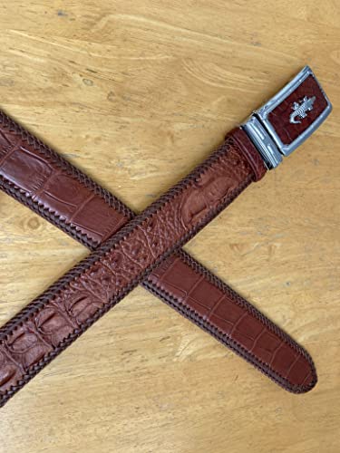 Genuine Brown Crocodile Alligator Leather Belt Mens Witdh 3.8cm, Handmade Leather Belt Men, Customize Belt4
