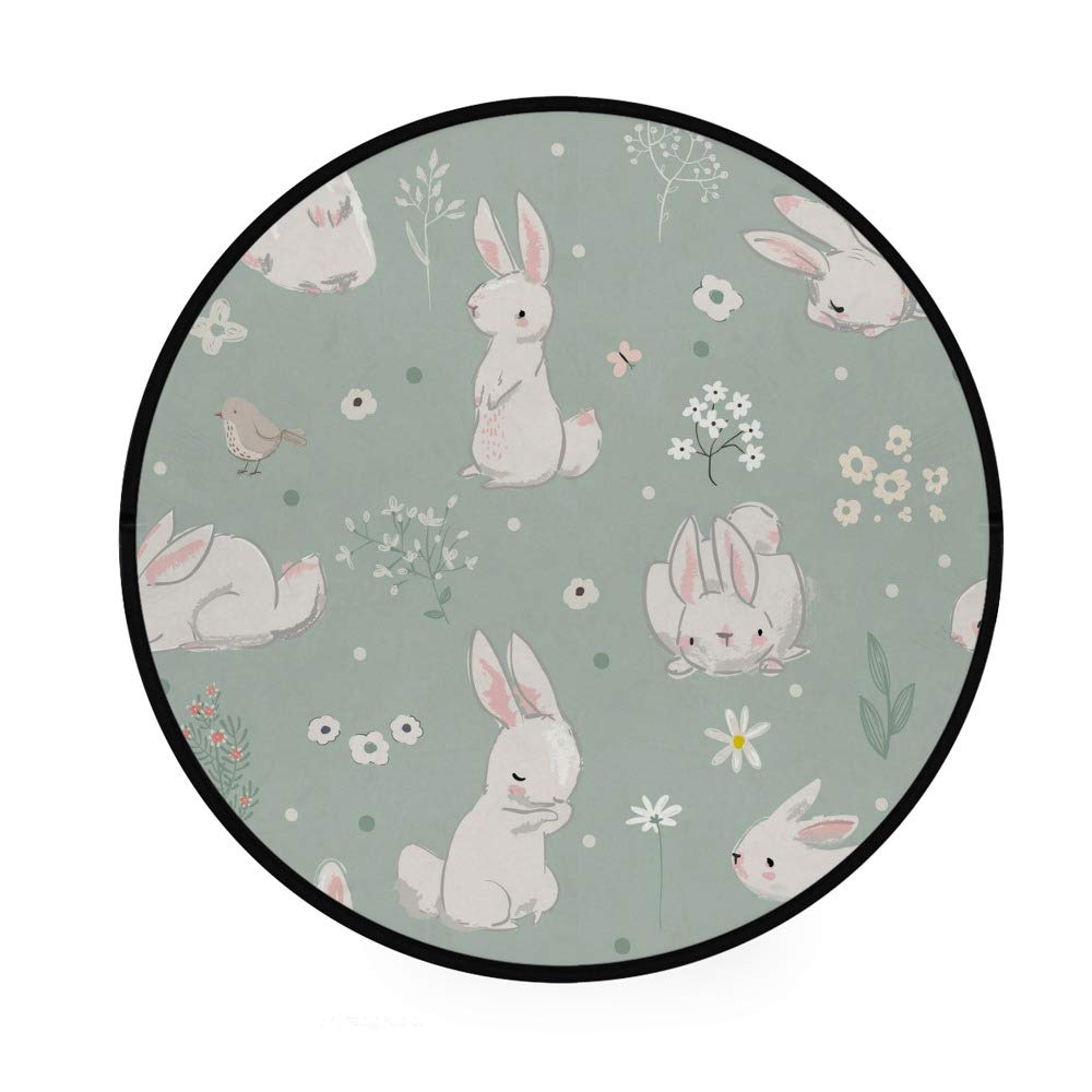 Paillasson rond lapin pour intérieur et extérieur cuisine et salon